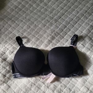 Victoria's Secret Black Push Up Bra. 36C, Add 2 Cups.